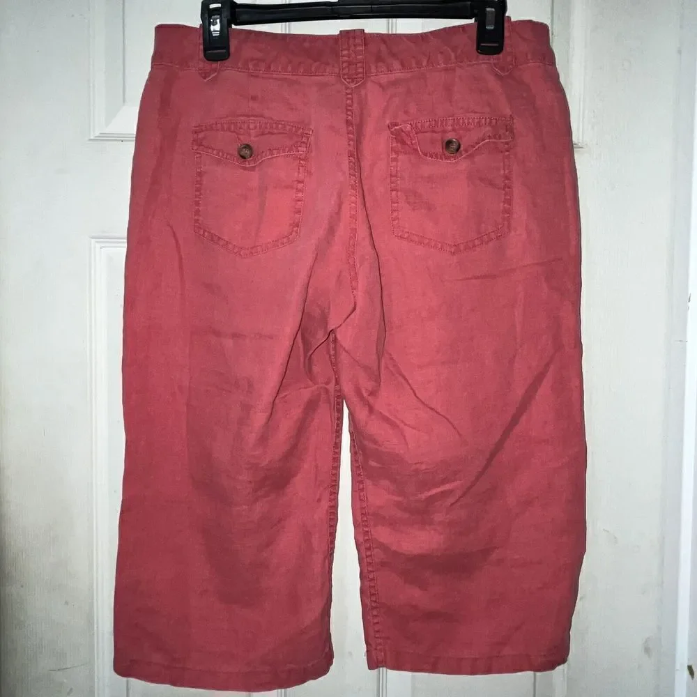 Linen‎ Cropped Pants Lot Of 2 Women’s Size 8 Banana Republic Old Navy